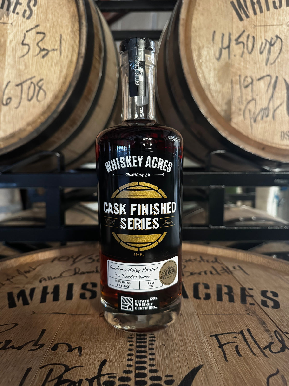 PRE-ORDER: Whiskey Acres Cask Finished Series: Bourbon Whiskey Finished in a Toasted Barrel 750ML